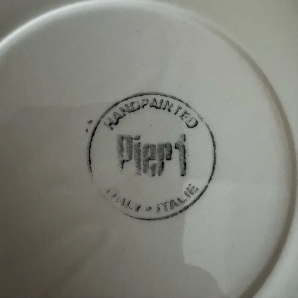 Vintage Pier 1 Handcrafted Colorful Plates (2) Art Decor Made‎ in Italy